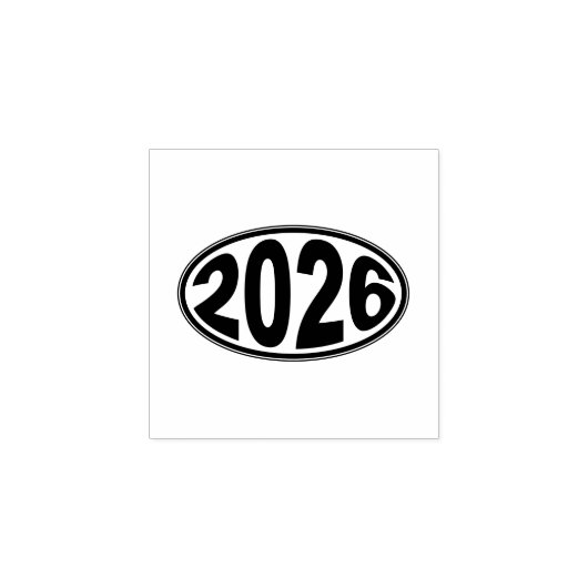 Ovale sticker Nieuwjaar 2026 Rubberstempel (Afrduk)