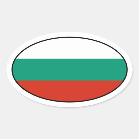 Ovale Sticker onder Bulgaarse vlag (Voorkant)