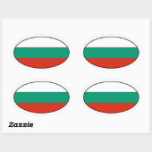 Ovale Sticker onder Bulgaarse vlag (Vel)
