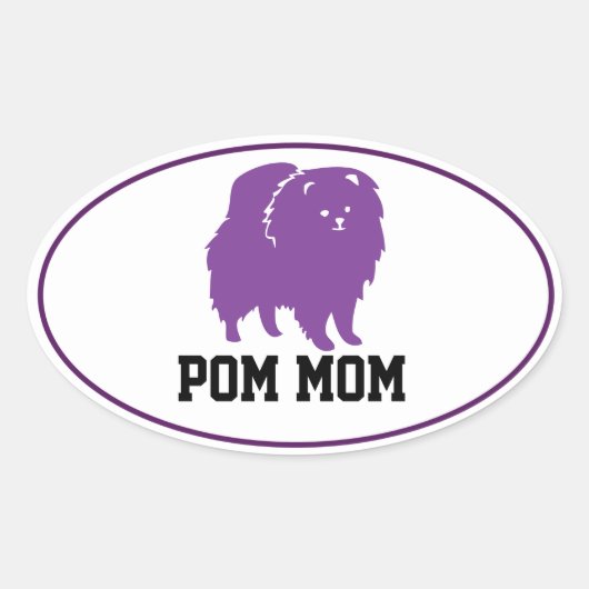 Ovale Sticker - Pom Mom (Voorkant)