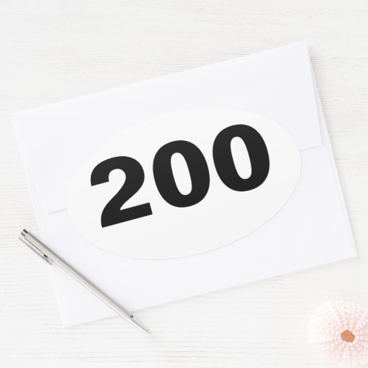 Ovale Sticker van 200 mijl (Envelop)