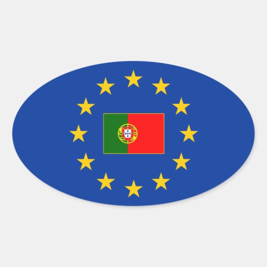 ovale Sticker van portugal (Voorkant)