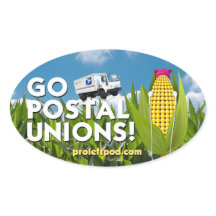 Ovale Stickers (4/pg) - Go Postal Unions!