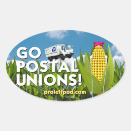 Ovale Stickers (4/pg) - Go Postal Unions!