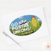 Ovale Stickers (4/pg) - Go Postal Unions! (Envelop)
