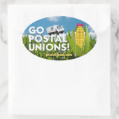 Ovale Stickers (4/pg) - Go Postal Unions! (Tas)