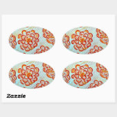 ovale Stickers goudsbloemen, (Vel)