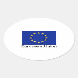 ovale stickers onder EU-vlag