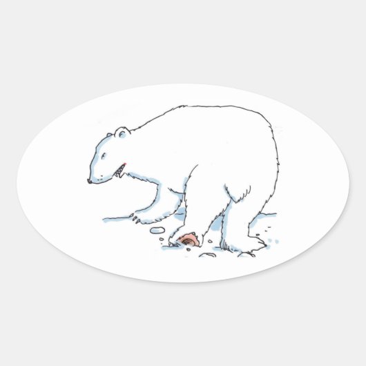Ovale stickers van ijsbeer (Voorkant)
