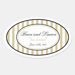 Ovale streep bruiloft stickers