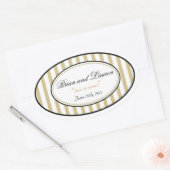 Ovale streep bruiloft stickers (Envelop)