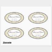 Ovale streep bruiloft stickers (Vel)