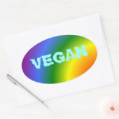 Ovale vegan regenboog Sticker (Envelop)
