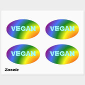 Ovale vegan regenboog Sticker (Vel)