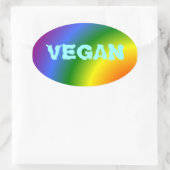 Ovale vegan regenboog Sticker (Tas)