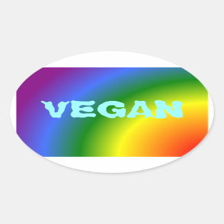 Ovale vegan regenboog Sticker