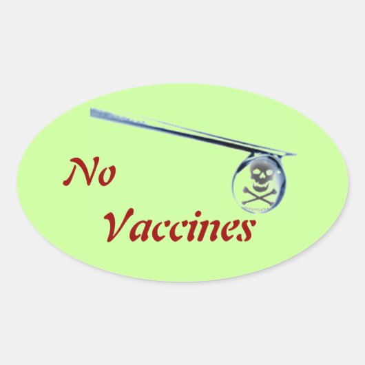 Ovale vensterbril Sticker ‘Geen vaccin’ (Voorkant)