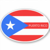 Ovale vlag van Puerto Rico Sticker (Voorkant)