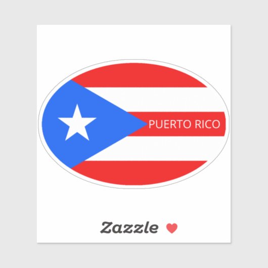 Ovale vlag van Puerto Rico Sticker (Vel)