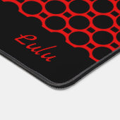 Ovale vormen rood zwart bureaumat (Hoek)