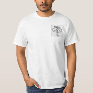 Ovale Zilveren Caduceus RN Verpleegster T-shirt