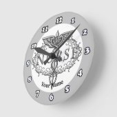 Ovale zilveren caduceus verpleegkundige ronde klok (Hoek)