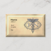 Ovale zilveren caduceus verpleegkundige visitekaartje (Voorkant)