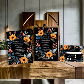 Ovale zonnebloem krans bruiloft RSVP kaartje