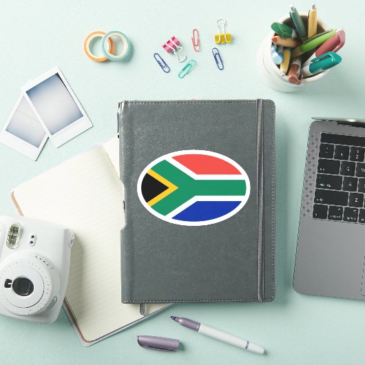 Ovale Zuid-Afrika vlag vinyl auto sticker (iPad Cover)