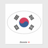 Ovale Zuid-Korea vlag vinyl auto sticker (Vel)