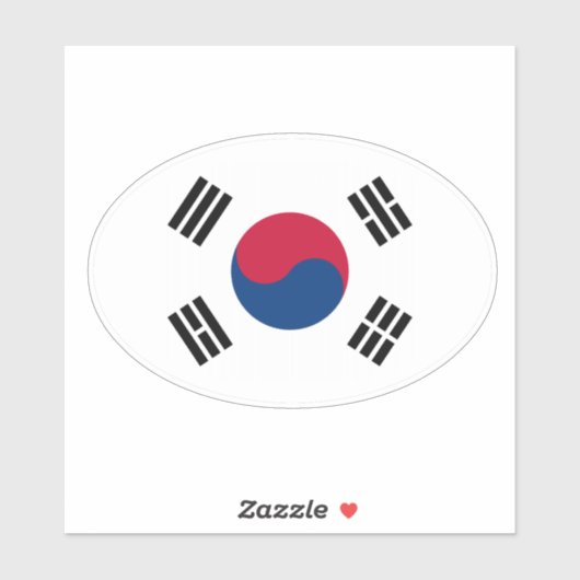 Ovale Zuid-Korea vlag vinyl auto sticker (Vel)
