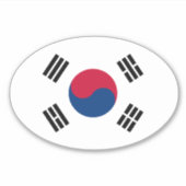 Ovale Zuid-Korea vlag vinyl auto sticker (Voorkant)