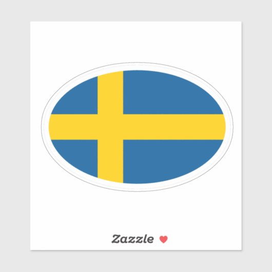 Ovale Zweedse vlag van Zweden vinyl auto sticker (Vel)