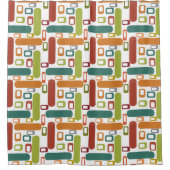 Ovalen en cirkels douchegordijn (Voorkant)