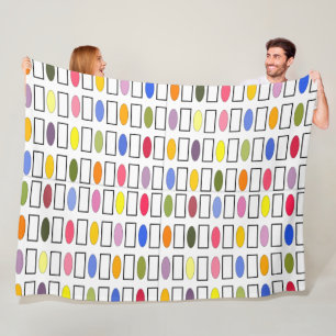 Ovalen en Rechthoeken — Kleine bloemknollen Fleece Deken