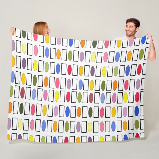 Ovalen en Rechthoeken — Kleine bloemknollen Fleece Deken (In situ)