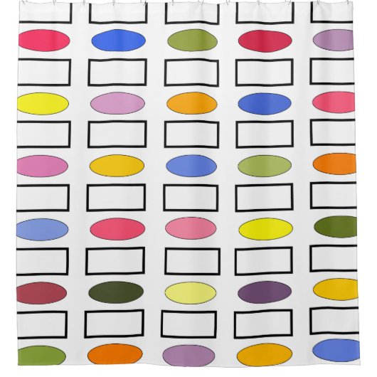 Ovalen en Rechthoeken — Vloertuin Douchegordijn (Voorkant)
