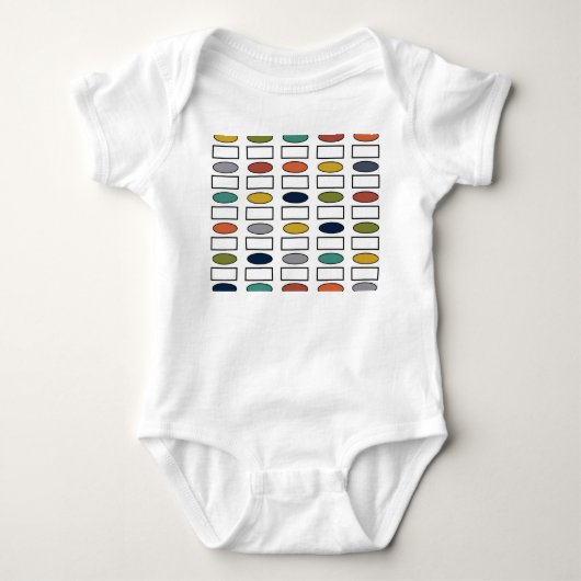 Ovalen en Rechthoekige Baby odysuit Romper (Voorkant)