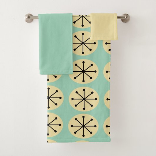 Ovalen en Starbursts Bath Towel Set Bad Handdoek (Insitu)