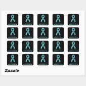 Ovarian Cancer Advocate Black Square Sticker (Vel)