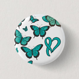 Ovarian Cancer Awareness Lint en Vlinder Ronde Button 3,2 Cm