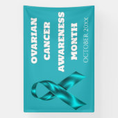 Ovarian Cancer Awareness Month teal ribbon DIY Spandoek (Verticaal)
