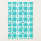 Ovarian Cancer Awareness Plaid Planner, Teal Planner (Voorkant)