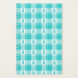 Ovarian Cancer Awareness Plaid Planner, Teal Planner