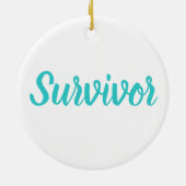 Ovarian Cancer Awareness Plaid Teal Ribbon Keramisch Ornament (Achterkant)