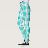 Ovarian Cancer Awareness Plaid Teal Ribbon Leggings (Links)