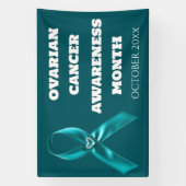 Ovarian Cancer Awareness teal ribbon cervical Spandoek (Verticaal)