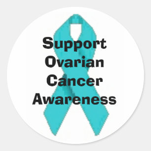 OVARIAN CANCER BLAUWGROEN RIBBON STICKER