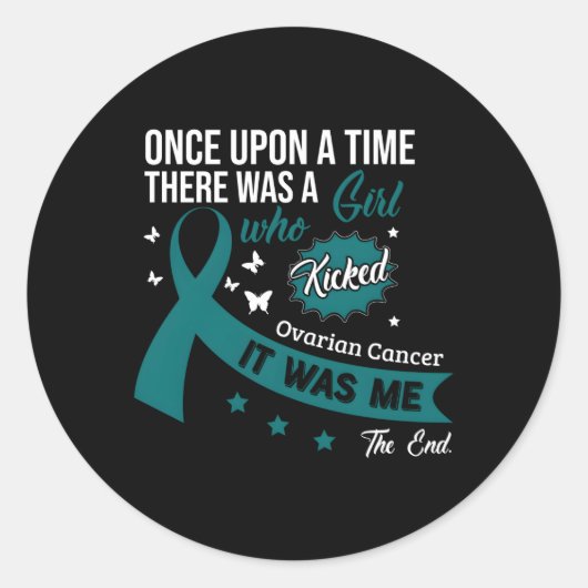 Ovarian Cancer Fight Cancer Ribbon Ronde Sticker (Voorkant)
