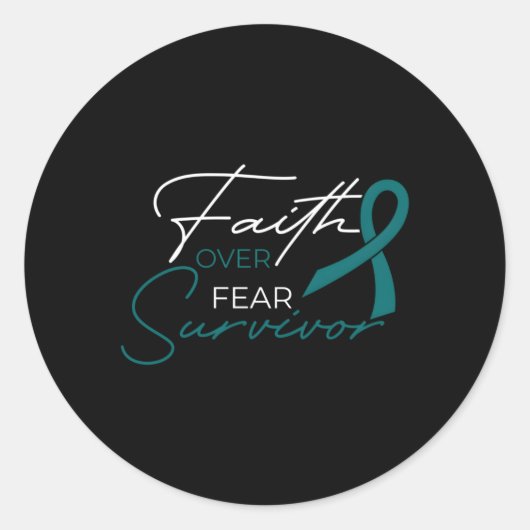 Ovarian Cancer Fight Cancer Ribbon Ronde Sticker (Voorkant)
